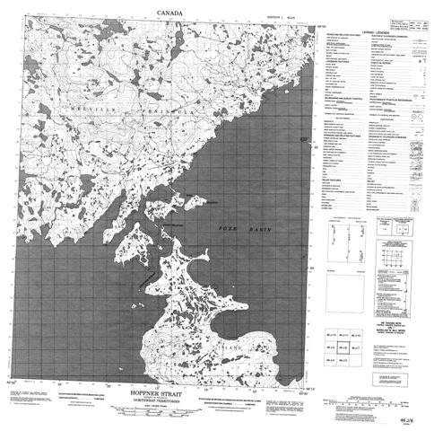 Hoppner Strait Topographic Paper Map 046J06 at 1:50,000 scale