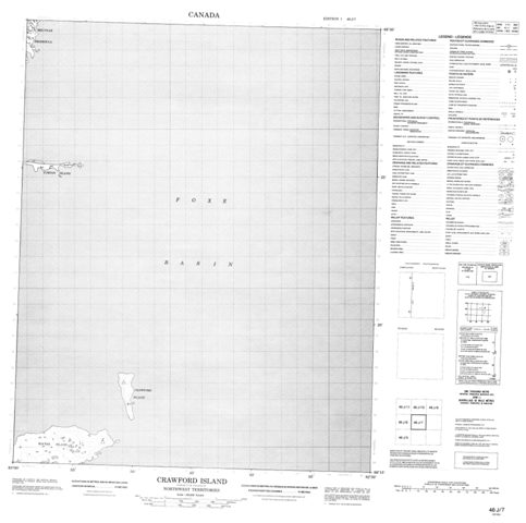 Crawford Island Topographic Paper Map 046J07 at 1:50,000 scale