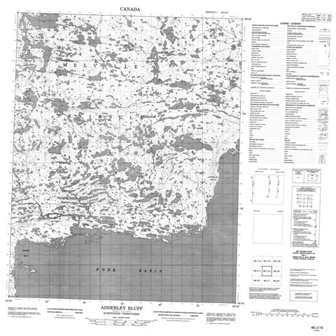 Adderley Bluff Topographic Paper Map 046J10 at 1:50,000 scale