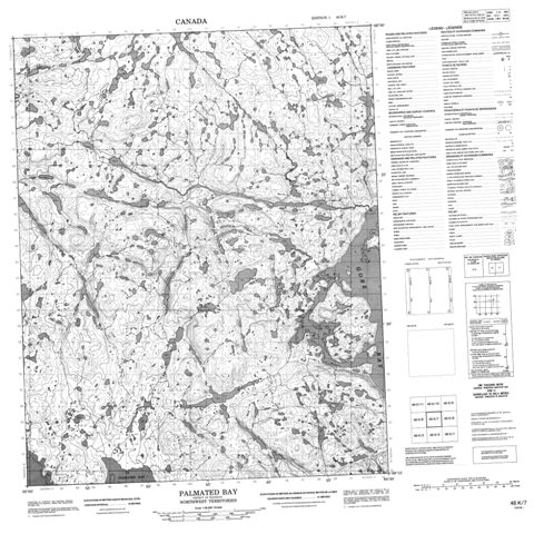 Palmated Bay Topographic Paper Map 046K07 at 1:50,000 scale
