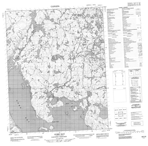 Gore Bay Topographic Paper Map 046K08 at 1:50,000 scale
