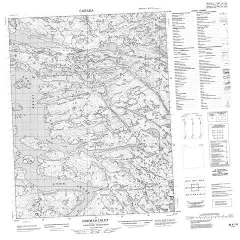 Norman Inlet Topographic Paper Map 046K16 at 1:50,000 scale