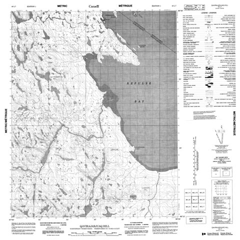 Qavirajarjuaq Hill Topographic Paper Map 046L07 at 1:50,000 scale