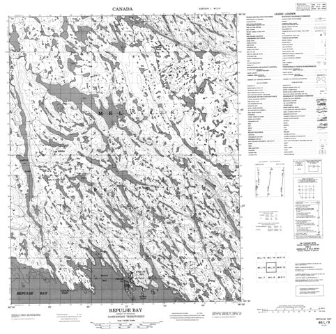 Repulse Bay Topographic Paper Map 046L09 at 1:50,000 scale