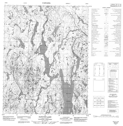 Saputit Lake Topographic Paper Map 046M04 at 1:50,000 scale