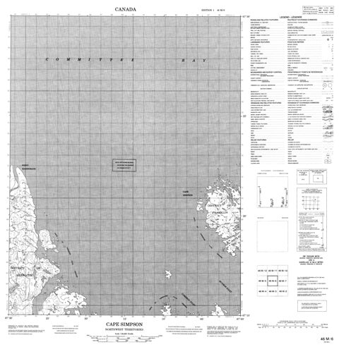Cape Simpson Topographic Paper Map 046M06 at 1:50,000 scale