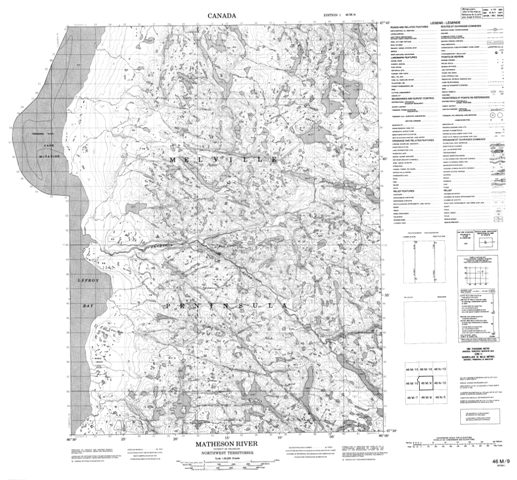 Matheson River Topographic Paper Map 046M09 at 1:50,000 scale
