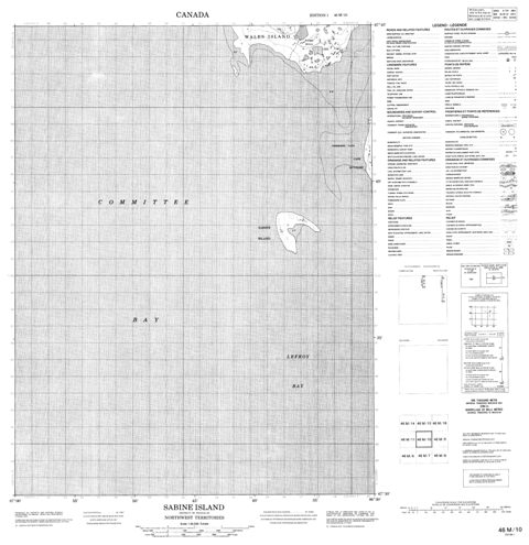 Sabine Island Topographic Paper Map 046M10 at 1:50,000 scale