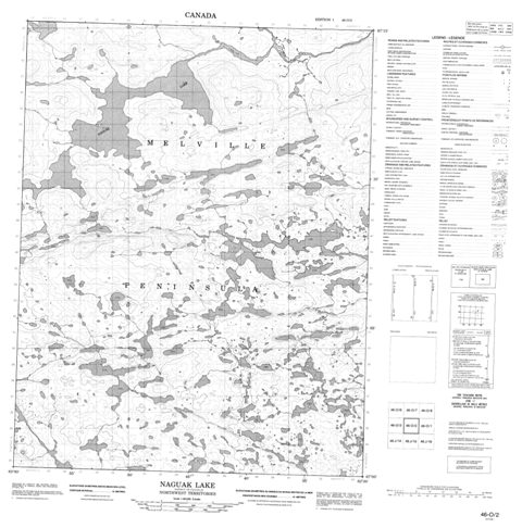 Naguak Lake Topographic Paper Map 046O02 at 1:50,000 scale