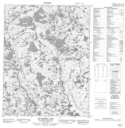 Quartzite Lake Topographic Paper Map 046P04 at 1:50,000 scale