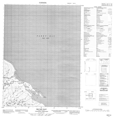 Mccaig Bay Topographic Paper Map 046P13 at 1:50,000 scale