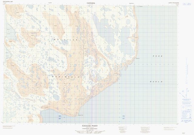 Iligliak Point Topographic Paper Map 047A10 at 1:50,000 scale