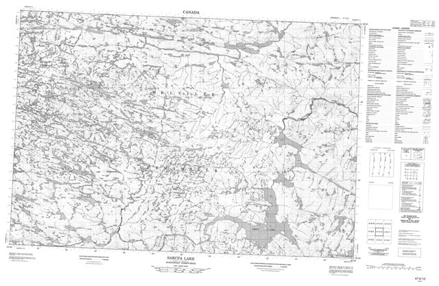 Sarcpa Lake Topographic Paper Map 047A12 at 1:50,000 scale