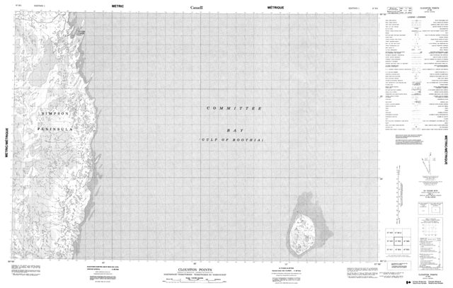 Clouston Point Topographic Paper Map 047B05 at 1:50,000 scale