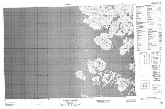 Honeyman Island Topographic Paper Map 047C02 at 1:50,000 scale