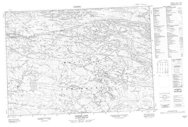 Grinnell Lake Topographic Paper Map 047C09 at 1:50,000 scale