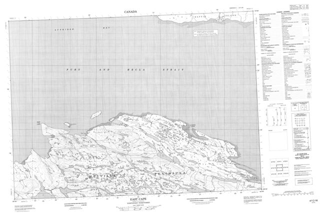 East Cape Topographic Paper Map 047C16 at 1:50,000 scale