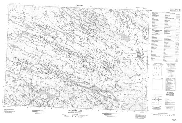 Tremblay Lake Topographic Paper Map 047D05 at 1:50,000 scale
