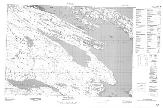 Coxe Islands Topographic Paper Map 047D06 at 1:50,000 scale