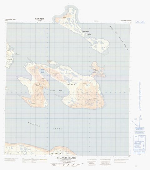 Igloolik Island Topographic Paper Map 047D07 at 1:50,000 scale