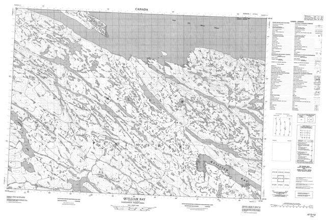 Quilliam Bay Topographic Paper Map 047D12 at 1:50,000 scale