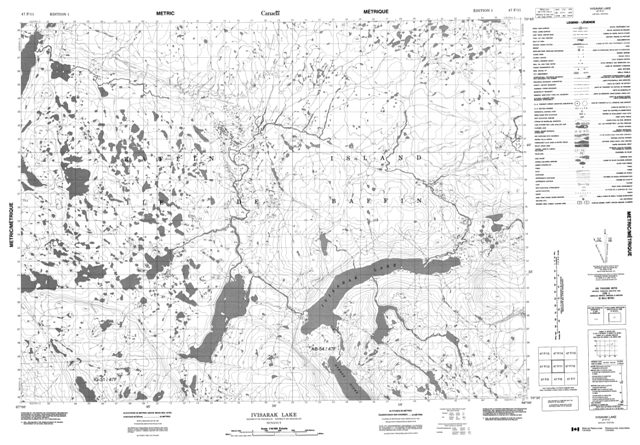 Ivisarak Lake Topographic Paper Map 047F11 at 1:50,000 scale