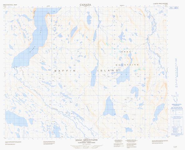 Krag Mountains Topographic Paper Map 047H16 at 1:50,000 scale