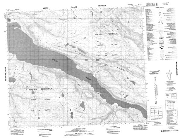 Adams Sound Topographic Paper Map 048B16 at 1:50,000 scale