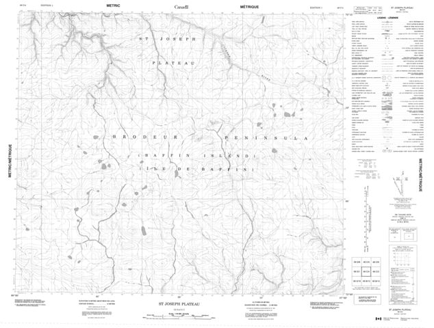 St Joseph Plateau Topographic Paper Map 048C04 at 1:50,000 scale