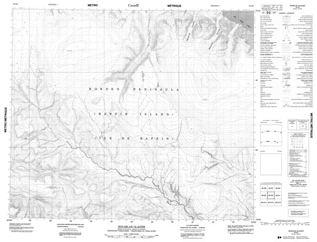 Ikkarlak Glacier Topographic Paper Map 048D02 at 1:50,000 scale