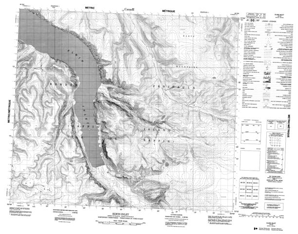 Elwin Inlet Topographic Paper Map 048D05 at 1:50,000 scale