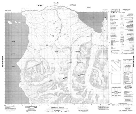 Wollaston Islands Topographic Paper Map 048D09 at 1:50,000 scale
