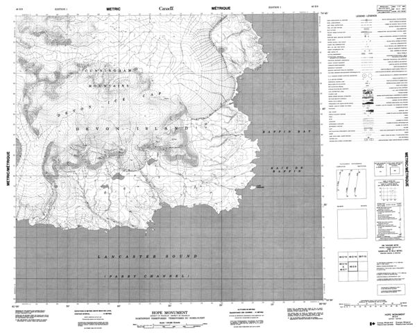 Hope Monument Topographic Paper Map 048E09 at 1:50,000 scale