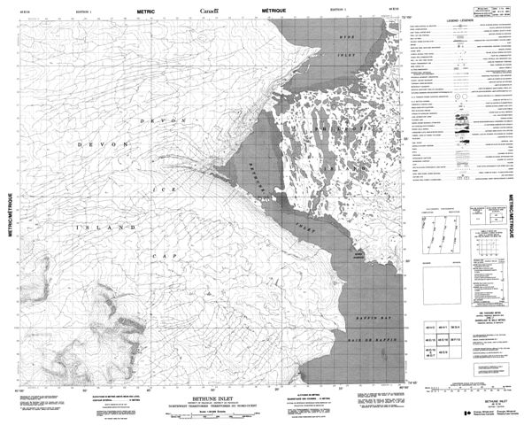 Bethune Inlet Topographic Paper Map 048E16 at 1:50,000 scale