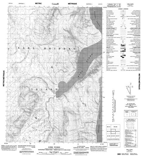 Gibs Fiord Topographic Paper Map 049G13 at 1:50,000 scale