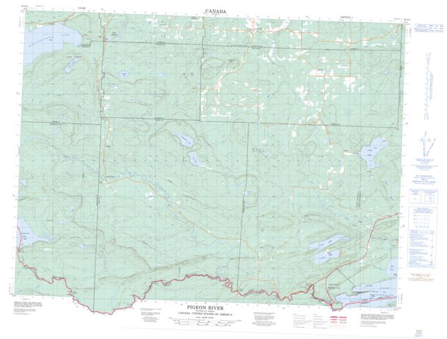 Pigeon River Topographic Paper Map 052A04 at 1:50,000 scale