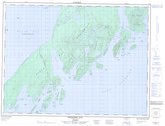 Shesheeb Bay Topographic Paper Map 052A09 at 1:50,000 scale