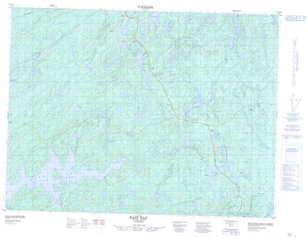 East Bay Topographic Paper Map 052A14 at 1:50,000 scale