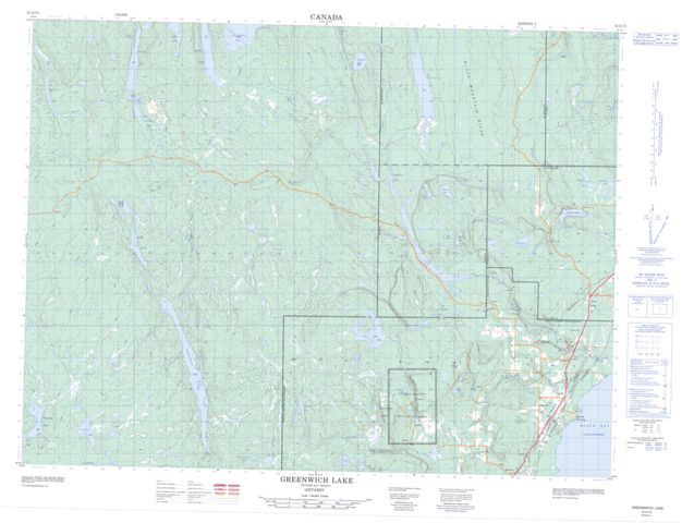 Greenwich Lake Topographic Paper Map 052A15 at 1:50,000 scale