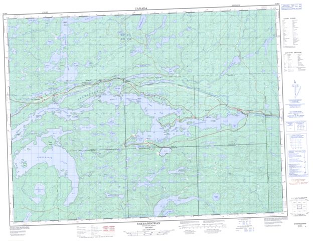 Shebandowan Topographic Paper Map 052B09 at 1:50,000 scale