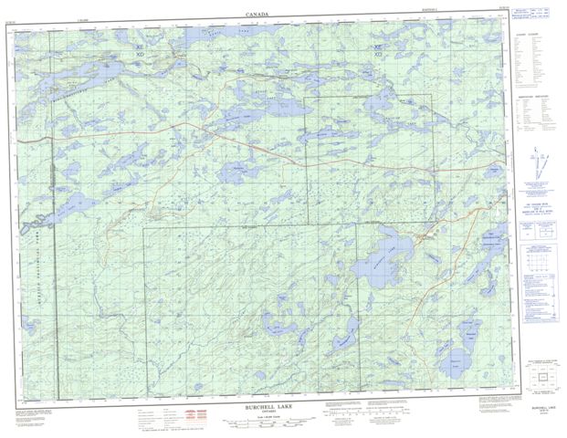 Burchell Lake Topographic Paper Map 052B10 at 1:50,000 scale