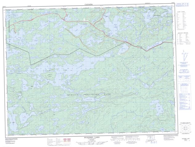 Pickerel Lake Topographic Paper Map 052B11 at 1:50,000 scale