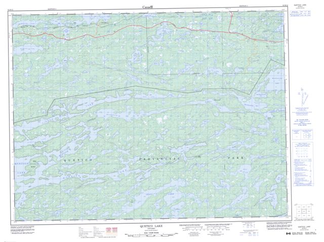 Quetico Lake Topographic Paper Map 052B12 at 1:50,000 scale