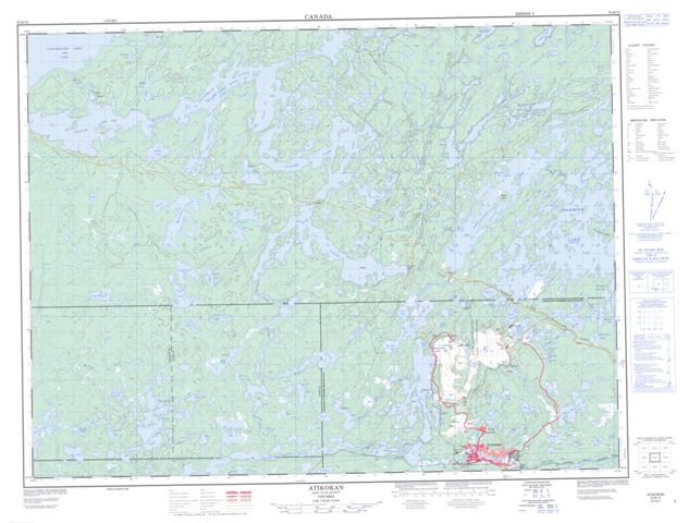 Atikokan Topographic Paper Map 052B13 at 1:50,000 scale