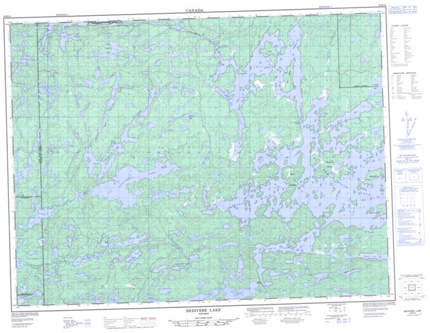 Bedivere Lake Topographic Paper Map 052B15 at 1:50,000 scale