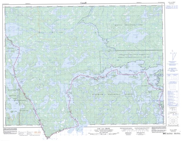 Lac La Croix Topographic Paper Map 052C08 at 1:50,000 scale