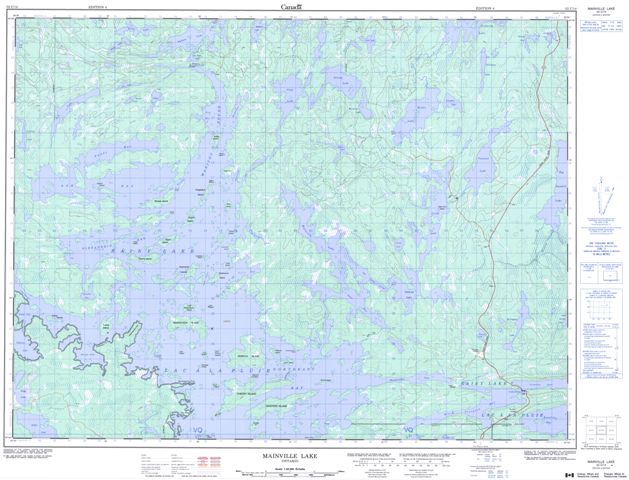 Mainville Lake Topographic Paper Map 052C14 at 1:50,000 scale