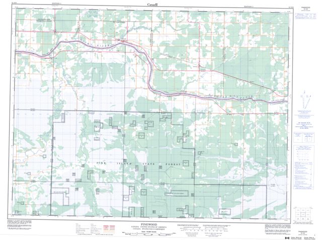 Pinewood Topographic Paper Map 052D09 at 1:50,000 scale