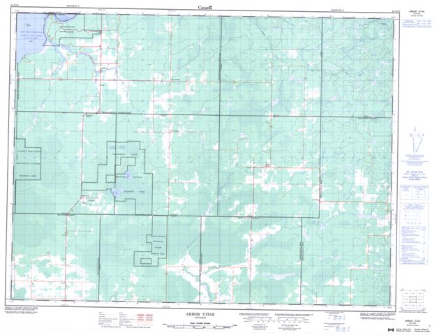 Arbor Vitae Topographic Paper Map 052D16 at 1:50,000 scale