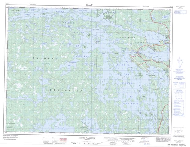 Sioux Narrows Topographic Paper Map 052E08 at 1:50,000 scale